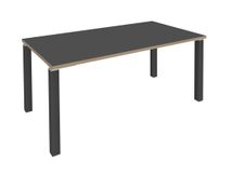 Bureau droit EXPRIM - L140 cm - Plateau imitation carbone - Pieds carbone