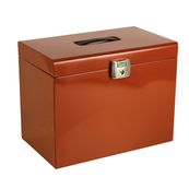 Pierre Henry - Classeur ménager en métal (valisette) avec 5 dossiers suspendus - terracotta