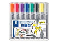 STAEDTLER Lumocolor 356 - marqueur - noir, rouge, bleu, vert, jaune, orange, gris, pourpre (pack de 8)