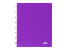 Atoma - Cahier polypro A5 - 144 pages - petits carreaux (5x5 mm) - mauve