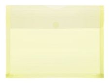 FolderSys - Pochette velcro - pour A4 - pour 250 feuilles - jaune transparent