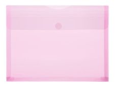 FolderSys - Pochette velcro - pour A4 - pour 250 feuilles - rouge transparent