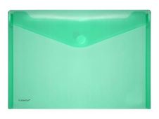 FolderSys - Pochette velcro - pour A4 - pour 100 feuilles - vert transparent