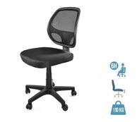 Fauteuil de bureau OLIVIA - sans accoudoirs - noir