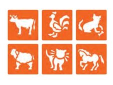 Graine Creative - lot de 6 pochoirs - animaux de la ferme