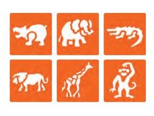 Graine Creative - lot de 6 pochoirs - animaux sauvages