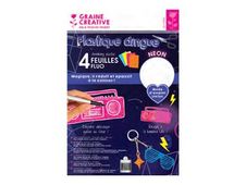 Graine Creative Plastique Dingue - 4 feuilles plastique - fluo