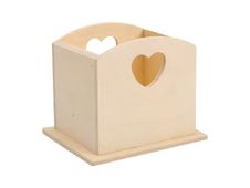 Graine Creative - porte stylo en bois motif cœur - 12 x 11 x 11 cm