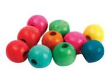Graine Creative - sachet de 50 perles en bois coloris assortis - diam 15mm - trou 4mm