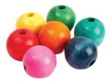 Graine Creative - sachet de 25 perles en bois coloris assortis - diam 25mm - trou 6mm