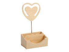 Graine Creative - Porte photosur tige forme coeur + porte trombones en bois