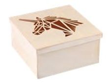 Graine Creative - boîte en bois motif licorne - 15 x 15 x 7,5 cm