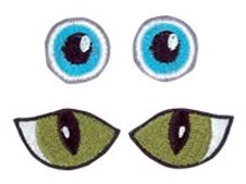 Graine Creative - 2 paires yeux bleus et verts thermocollants - 20x20 mm