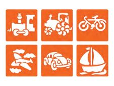 Graine Creative - lot de 6 pochoirs - transport