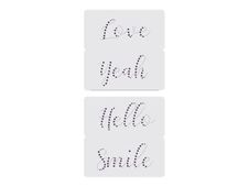 Graine Creative SLOW & ART - 4 gabarits d'écriture - amour, hello, smile, yeah - 15 x 15 cm