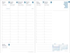 Agenda Equology President avec répertoire - 1 semaine sur 2 pages - 21 x 27 cm - bleu - Quo Vadis