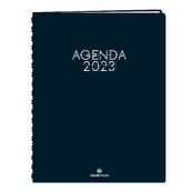Agenda Portland - 1 semaine sur 2 pages - 22 x 28 cm - bleu marine - Oberthur