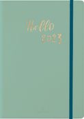 My Hello Agenda - 1 semaine sur 2 pages - A5 - vert de gris - Oberthur