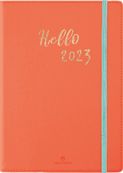 My Hello Agenda - 1 semaine sur 2 pages - A5 - corail - Oberthur