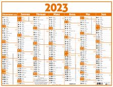 Oberthur Classique - Calendrier 7 mois par face - 32 x 42 cm - orange