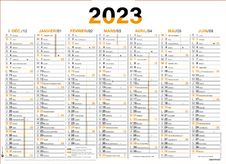 Oberthur Fluo - Calendrier 7 mois par face - 21 x 26,5 cm - orange