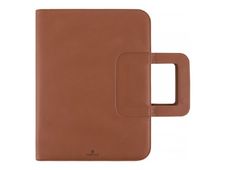 Oberthur Calgary - Conférencier avec fermeture éclair A4 - poignées aimantées - cognac