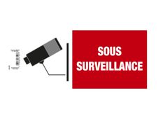 Exacompta - Panneau de signalisation adhésif - Sous surveillance - 300 x 150 mm - vert