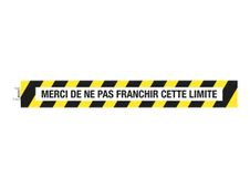 Exacompta - Panneau de signalisation adhésif au sol - Merci de ne pas franchir cette limite - 800 x 100 mm - noir/jaune