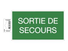 Exacompta - Panneau de signalisation adhésif - Sortie de secours - 200 x 110 mm - vert
