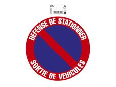 Exacompta - Panneau de signalisation adhésif - Défense de stationner sortie de véhicules - 20 cm de diamètre