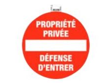 Exacompta - Panneau de signalisation adhésif - Propriété privée / défense d'entrée - 30 cm de diamètre