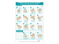 Exacompta - Affiche de sécurité : Se laver les mains - 23 x 33 cm