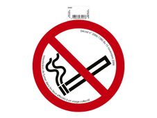 Exacompta - Panneau de signalisation adhésif - Défense de fumer (+ décret) - 20 cm de diamètre