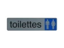 Exacompta - Pictogramme - Toilettes dame - 44 x 165 mm - aluminium brossé