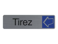 Exacompta - Plaque de signalisation Tirez - 165 x 44 mm - aluminium brossé