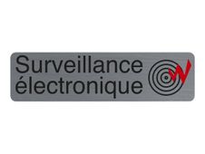 Exacompta - Plaque de signalisation Surveillance électronique - 165 x 44 mm - aluminium brossé