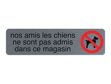 Exacompta - Pictogramme - Interdit aux chiens - 44 x 165 mm - aluminium brossé