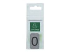 Exacompta - Plaque adhésive chiffre 0 - 25 x 44 mm - aluminium brossé