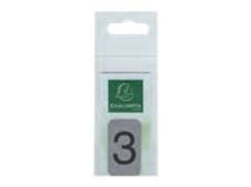 Exacompta - Plaque adhésive chiffre 3 - 25 x 44 mm - aluminium brossé