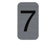 Exacompta - Plaque adhésive chiffre 7 - 25 x 44 mm - aluminium brossé