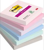 Post-it - 6 Blocs notes de 90 feuilles Super Sticky Post-it Soulful  - couleurs assorties - 76 x 76 mm