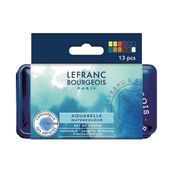 Lefranc Bourgeois - Peinture aquarelle - 12 1/2 godets - couleurs assorties