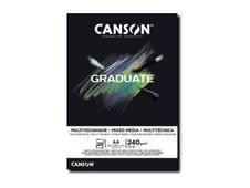 Canson Graduate Mix Media - Bloc dessin - A5 - 240 gr - noir