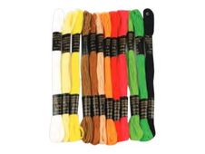 Graine Creative - 12 Fils à broder 7 m - ethnique - 100 % coton