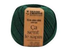 Graine Creative - fil de coton câblé pour macramé - 2.5 mm x 80 m - vert forêt