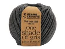 Graine Creative - fil de coton câblé pour macramé - 25mm x 80m - gris anthracite