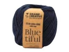 Graine Creative - fil de coton câblé pour macramé - 2.5 mm x 80 m - indigo