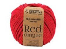 Graine Creative - Pelote de macramé - diamètre de 2,5 x 80 m - rouge