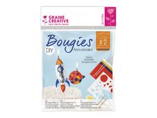 Graine Creative - kit de fabrication de bougies anniversaire - espace