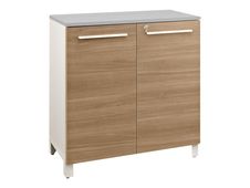 Armoire mi-haute SUNDAY - L80 x H79 x P42 - 2 portes - finition chêne (top surmeuble non compris)